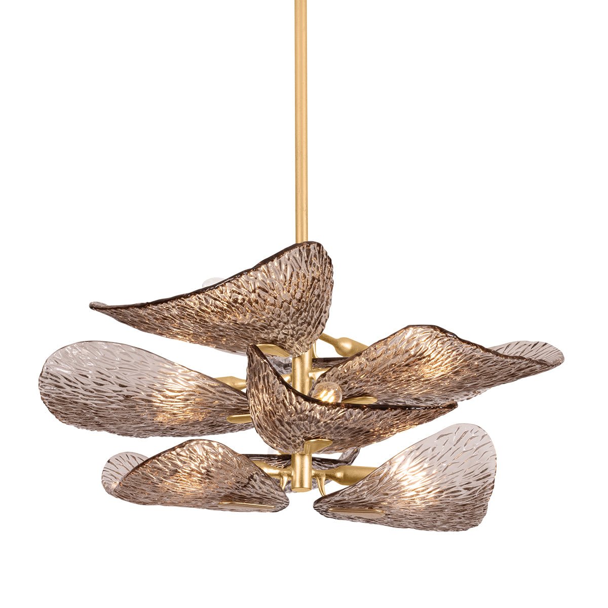 Calista Bronze Petal Glass Chandelier