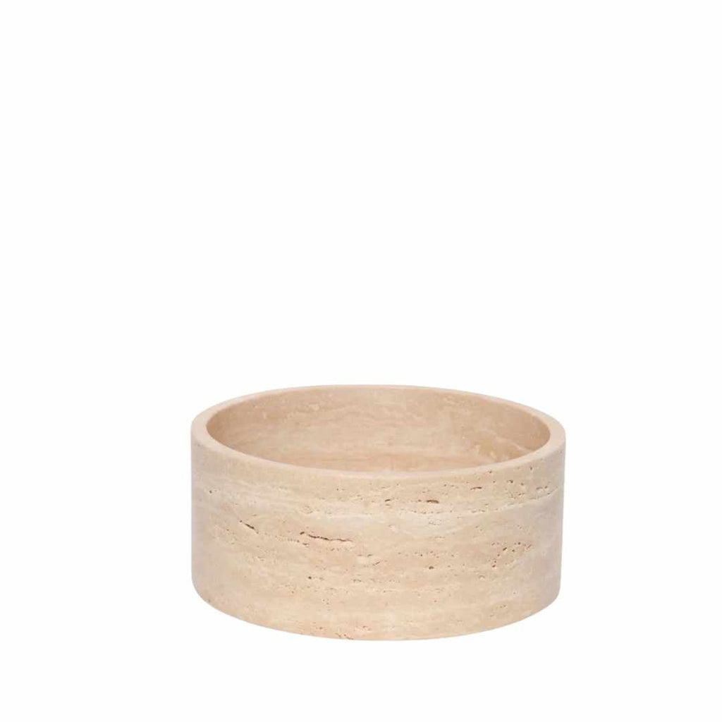 Scandinavian Handcrafted Natural Travertine Bowl