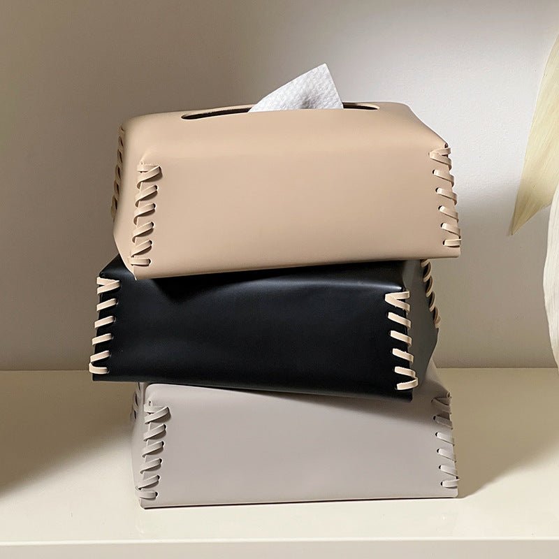 High-End Leather Tissue Holder