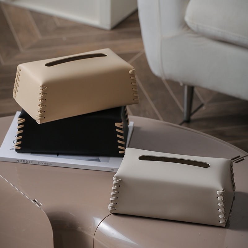 High-End Leather Tissue Holder