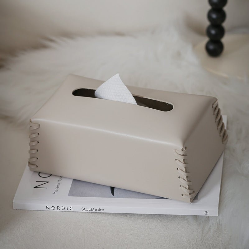 High-End Leather Tissue Holder