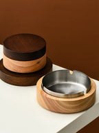 Handcrafted Two-Tone Wooden Ashtray