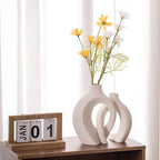 EarthTone Ceramic Vase Duo