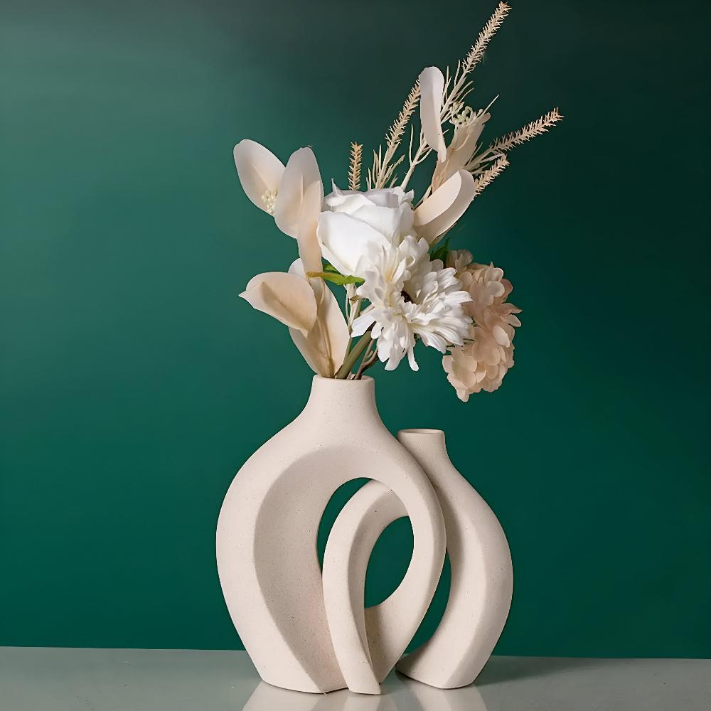 EarthTone Ceramic Vase Duo
