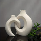EarthTone Ceramic Vase Duo