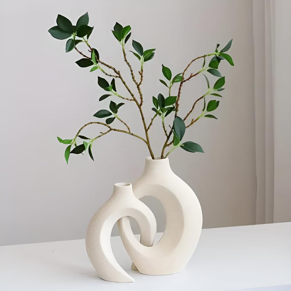 EarthTone Ceramic Vase Duo