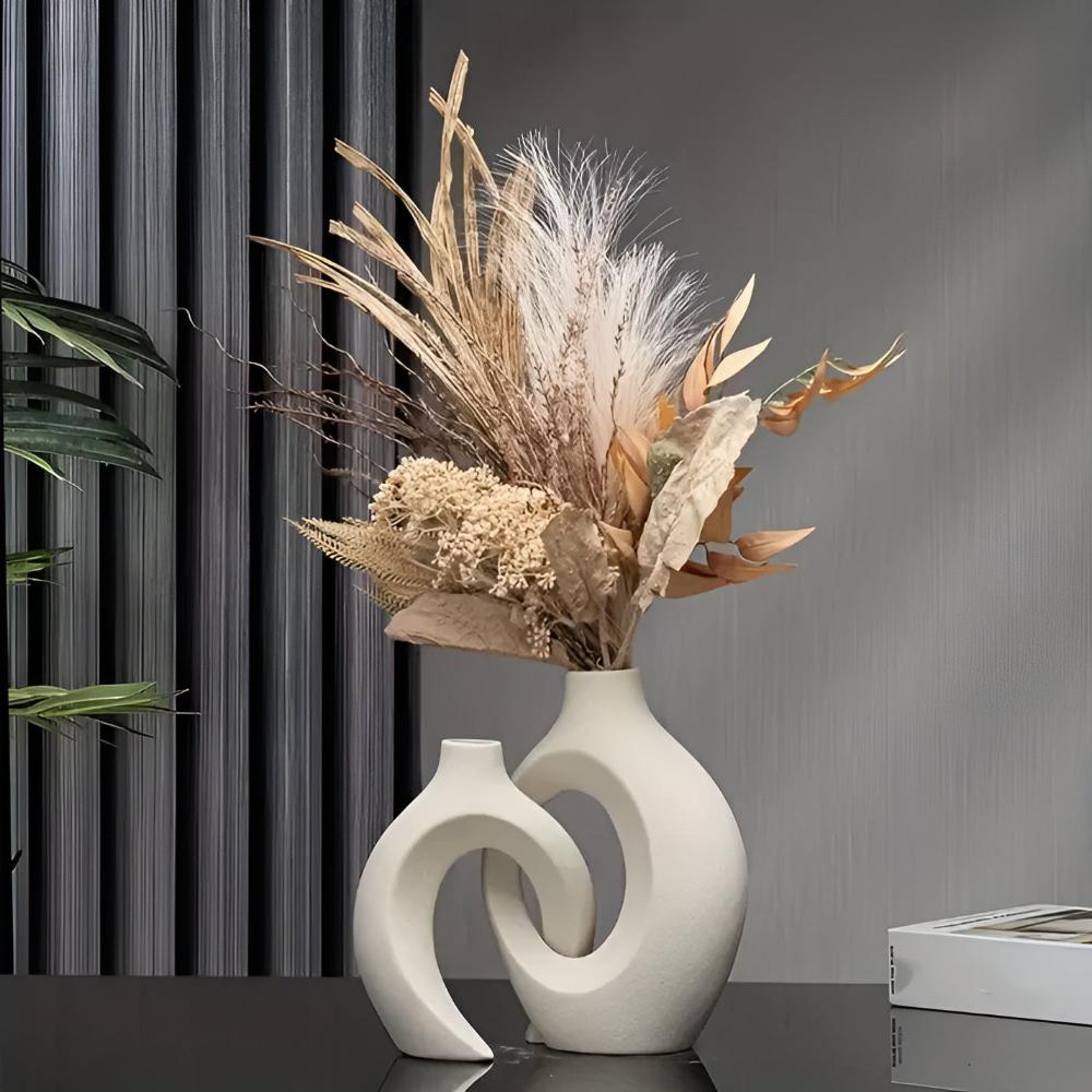 EarthTone Ceramic Vase Duo