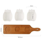 Wood & Ceramic Snack Serving Set