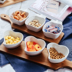 Wood & Ceramic Snack Serving Set