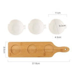 Wood & Ceramic Snack Serving Set