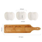 Wood & Ceramic Snack Serving Set