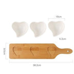Wood & Ceramic Snack Serving Set