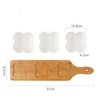 Wood & Ceramic Snack Serving Set