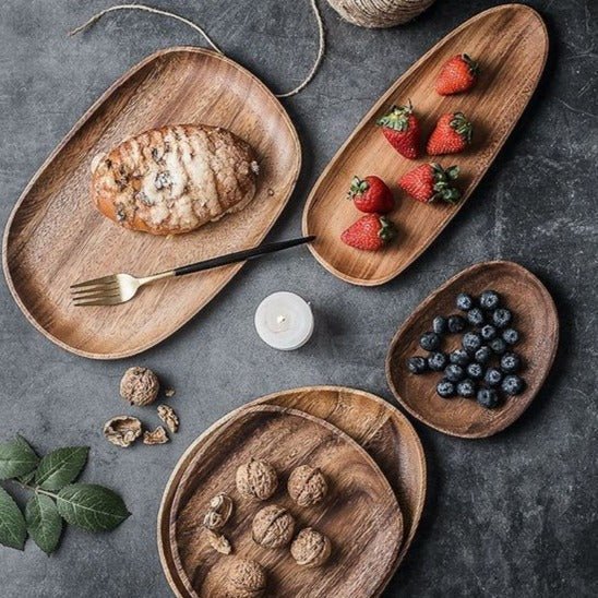 Sylvana Acacia Wood Serving Bowl Set | 5 Pieces for Snacks and Treats