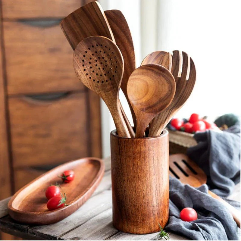 High-Quality Acacia Wood Kitchen Gadget Set