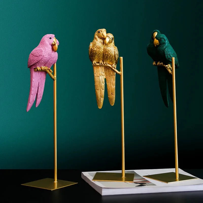 Whispering Wings | Resin Parrot Duo