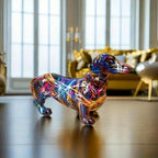 Designer Dachshund Resin Statue | Sleek Modern Décor