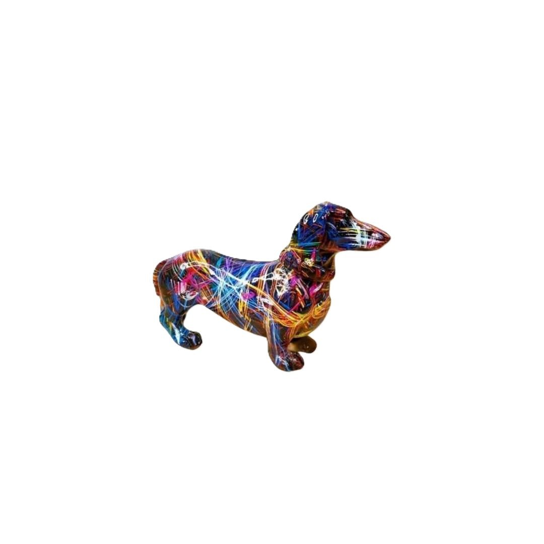 Designer Dachshund Resin Statue | Sleek Modern Décor