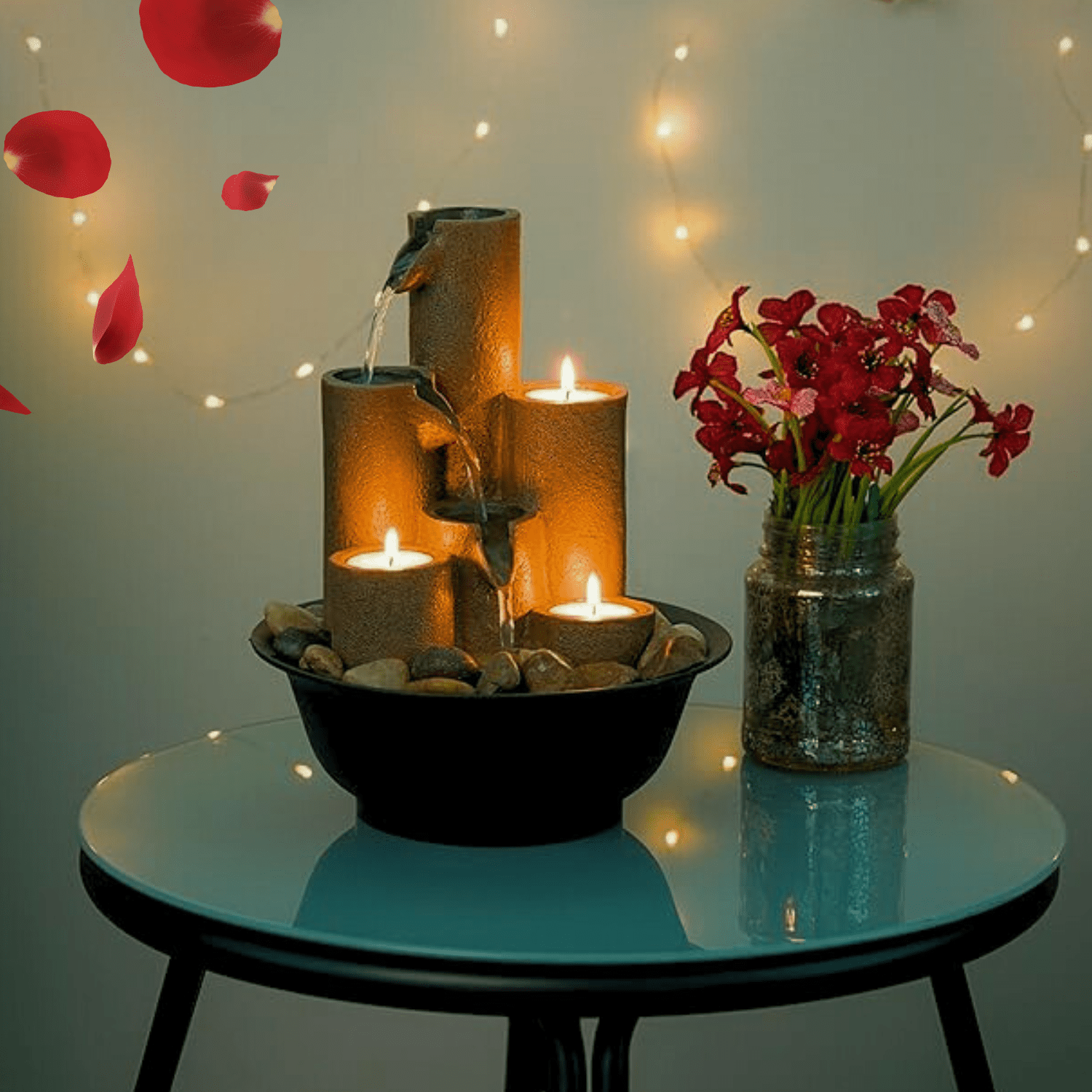 Decorative Resin Cascade & Candle Holder