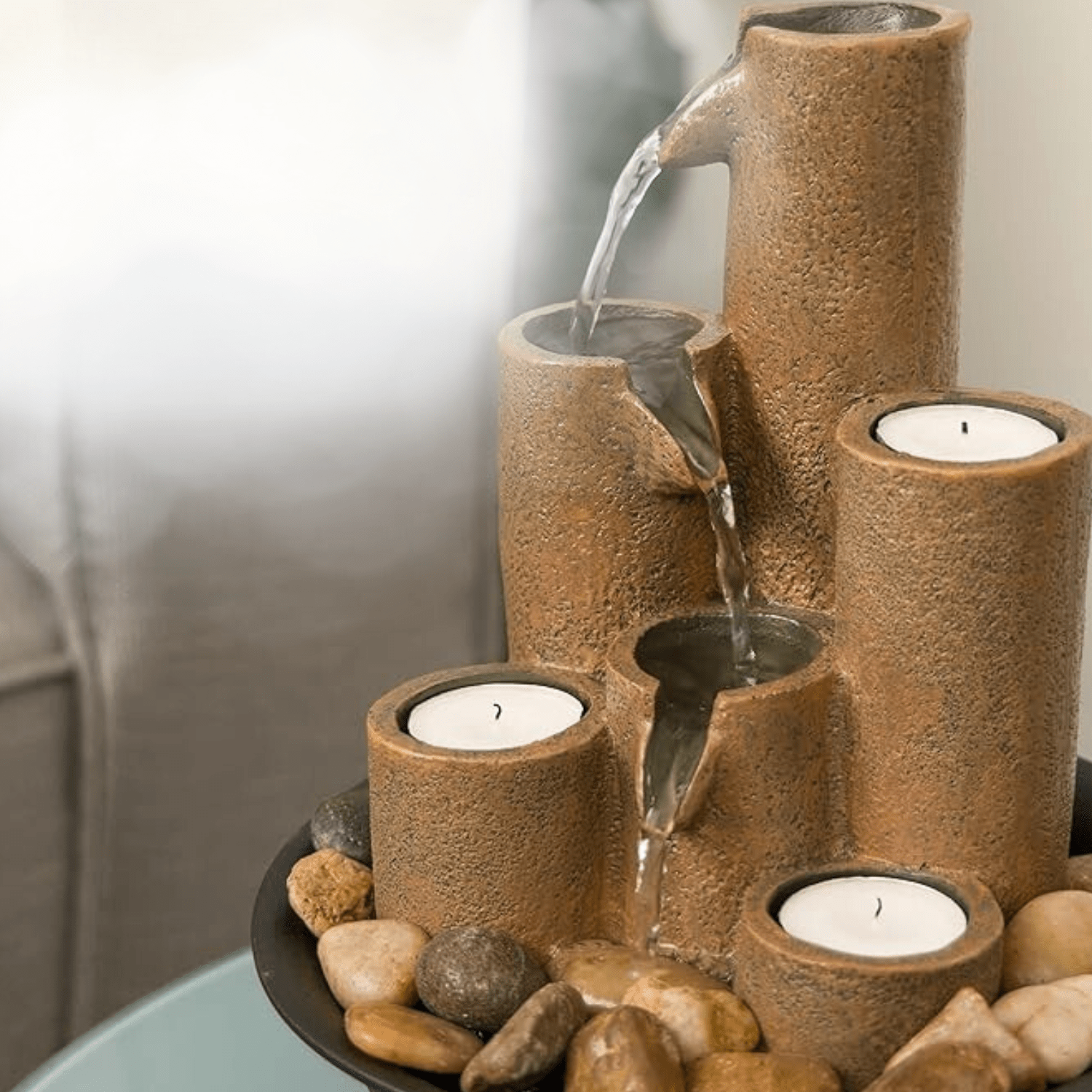 Decorative Resin Cascade & Candle Holder