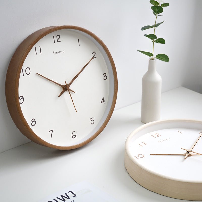 Minimalist Wooden Walnut Wall Clock