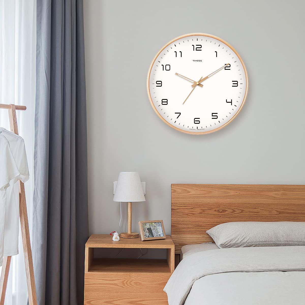 Minimalist Wooden Walnut Wall Clock