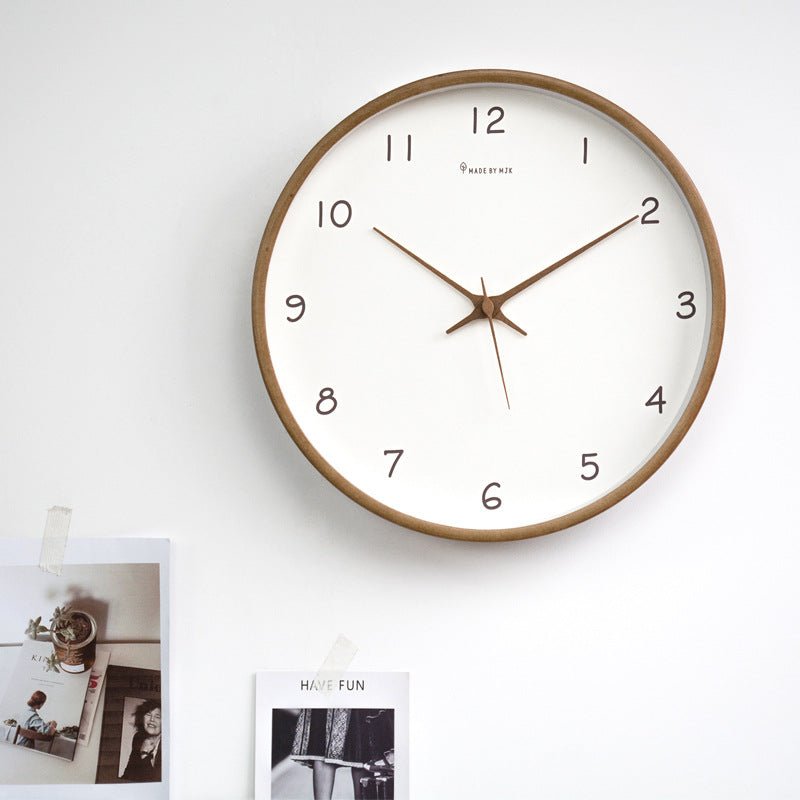Minimalist Wooden Walnut Wall Clock