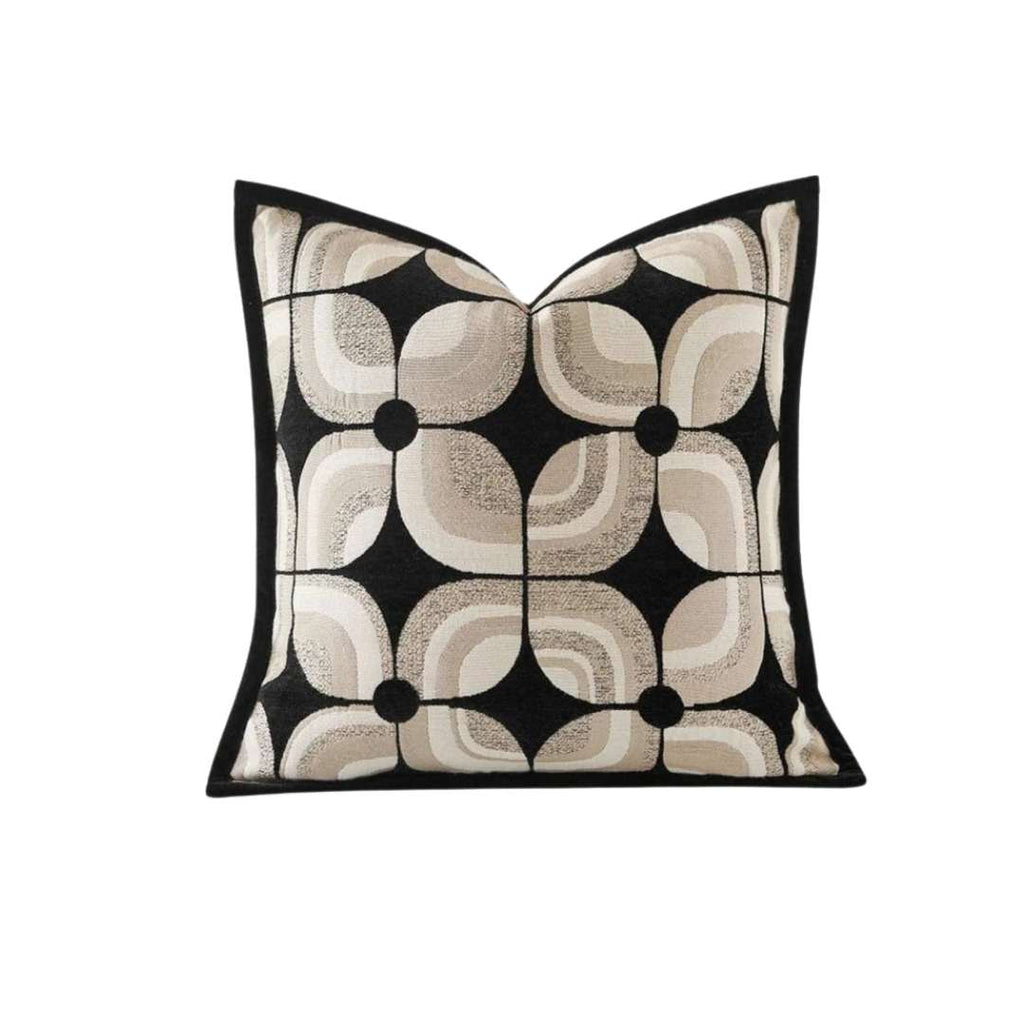 Designer Black Geometric Cushion Cover