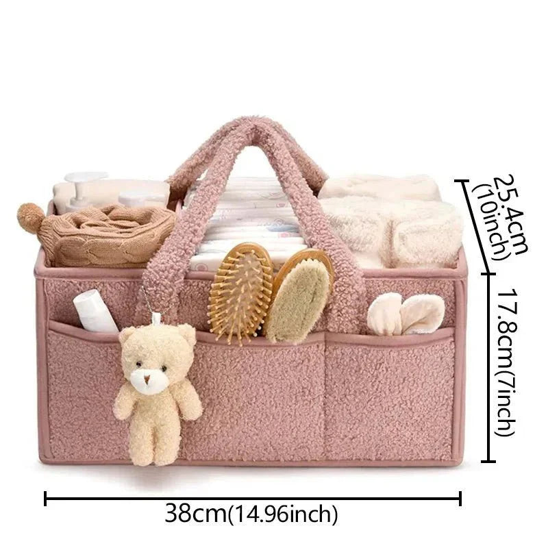 Baby Cotton Storage Basket with Handles | Toys, Clothes & Nursery Organizer
