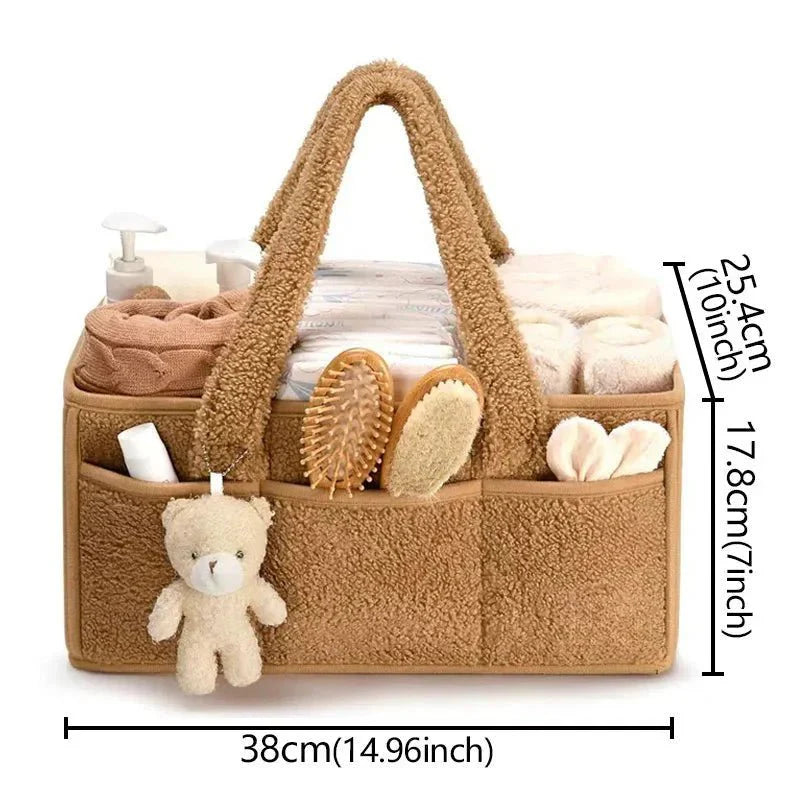 Baby Cotton Storage Basket with Handles | Toys, Clothes & Nursery Organizer