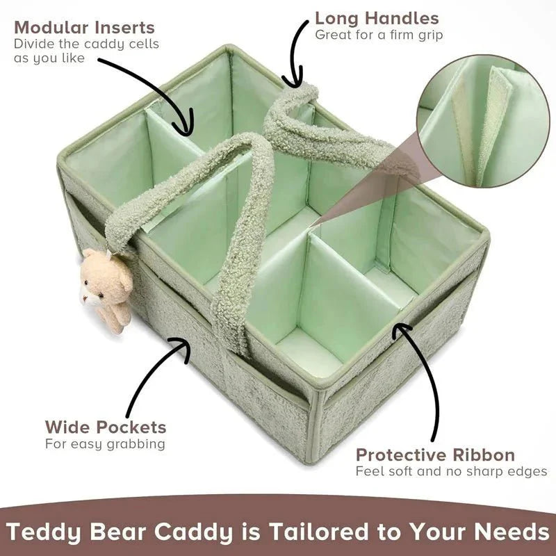Baby Cotton Storage Basket with Handles | Toys, Clothes & Nursery Organizer