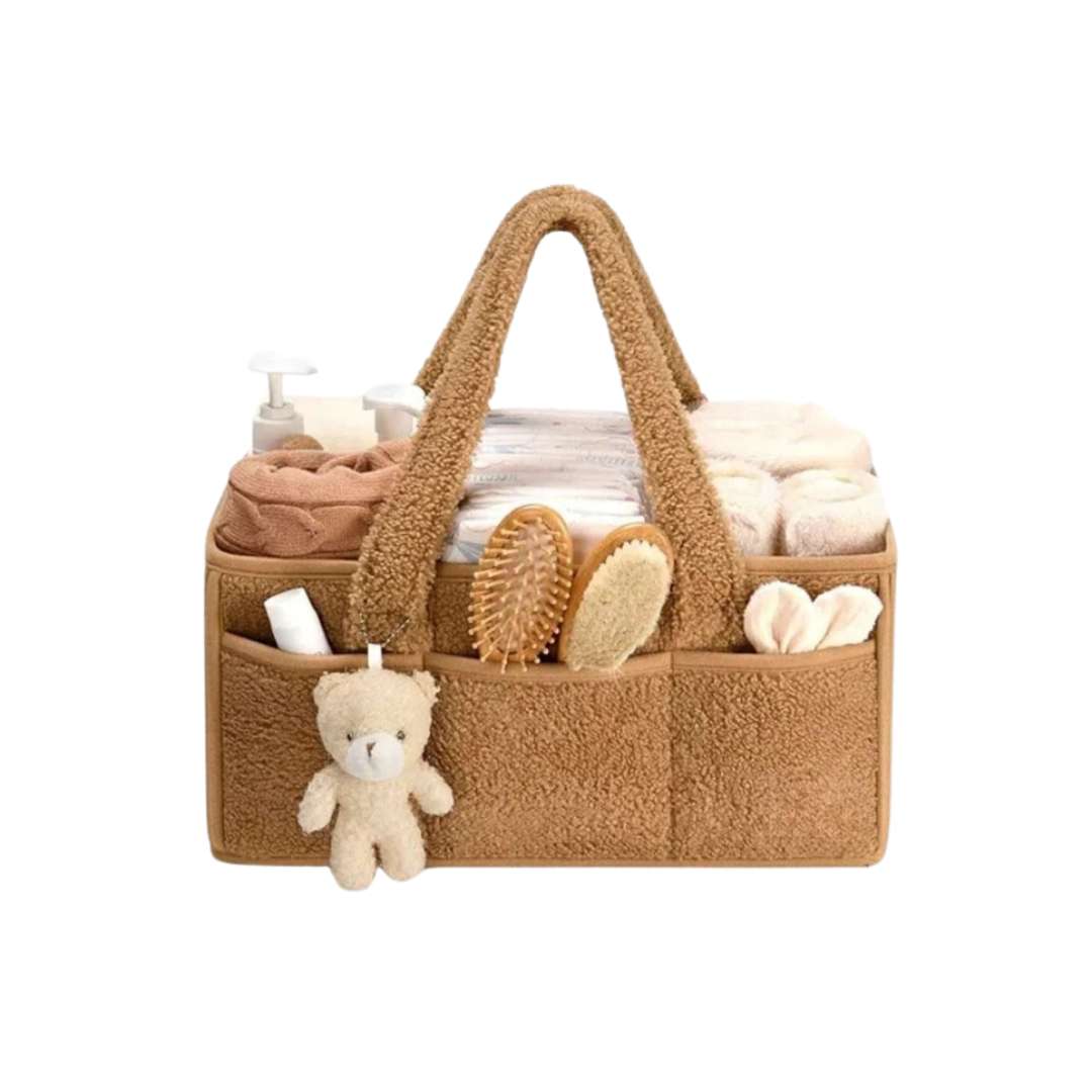 Baby Cotton Storage Basket with Handles | Toys, Clothes & Nursery Organizer