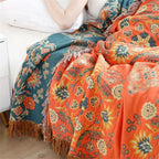 Cotton Floral Reversible Blanket for Sofa & Bed