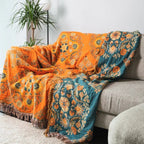 Cotton Floral Reversible Blanket for Sofa & Bed