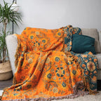 Cotton Floral Reversible Blanket for Sofa & Bed