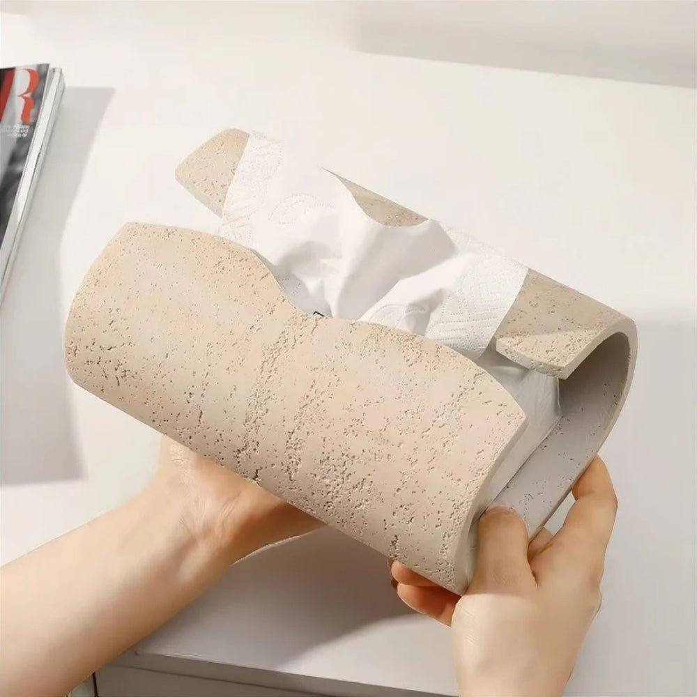 Designer Handcrafted Stone Tissue Holder