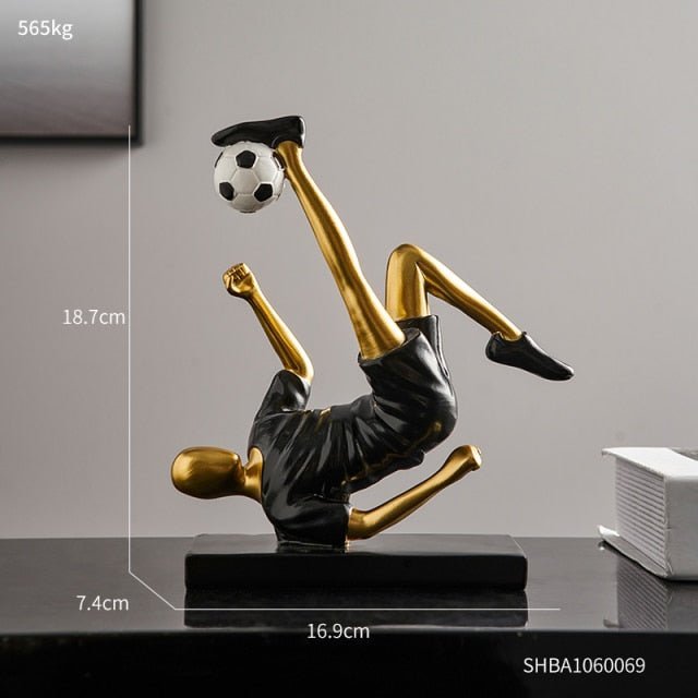 Dynamic Footballer Abstract Sculpture