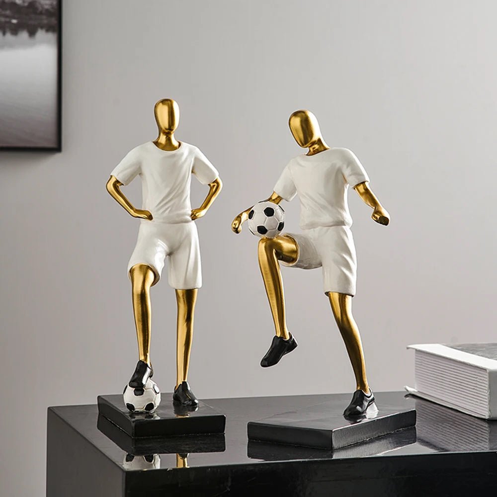 Dynamic Footballer Abstract Sculpture