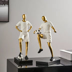 Dynamic Footballer Abstract Sculpture