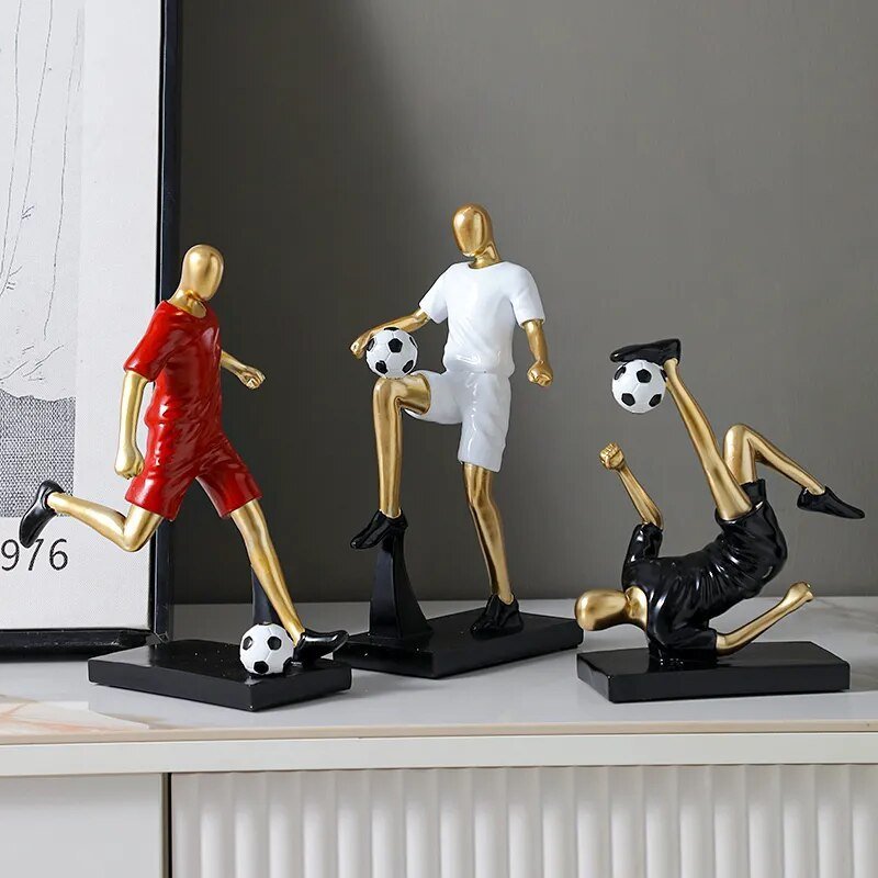 Dynamic Footballer Abstract Sculpture