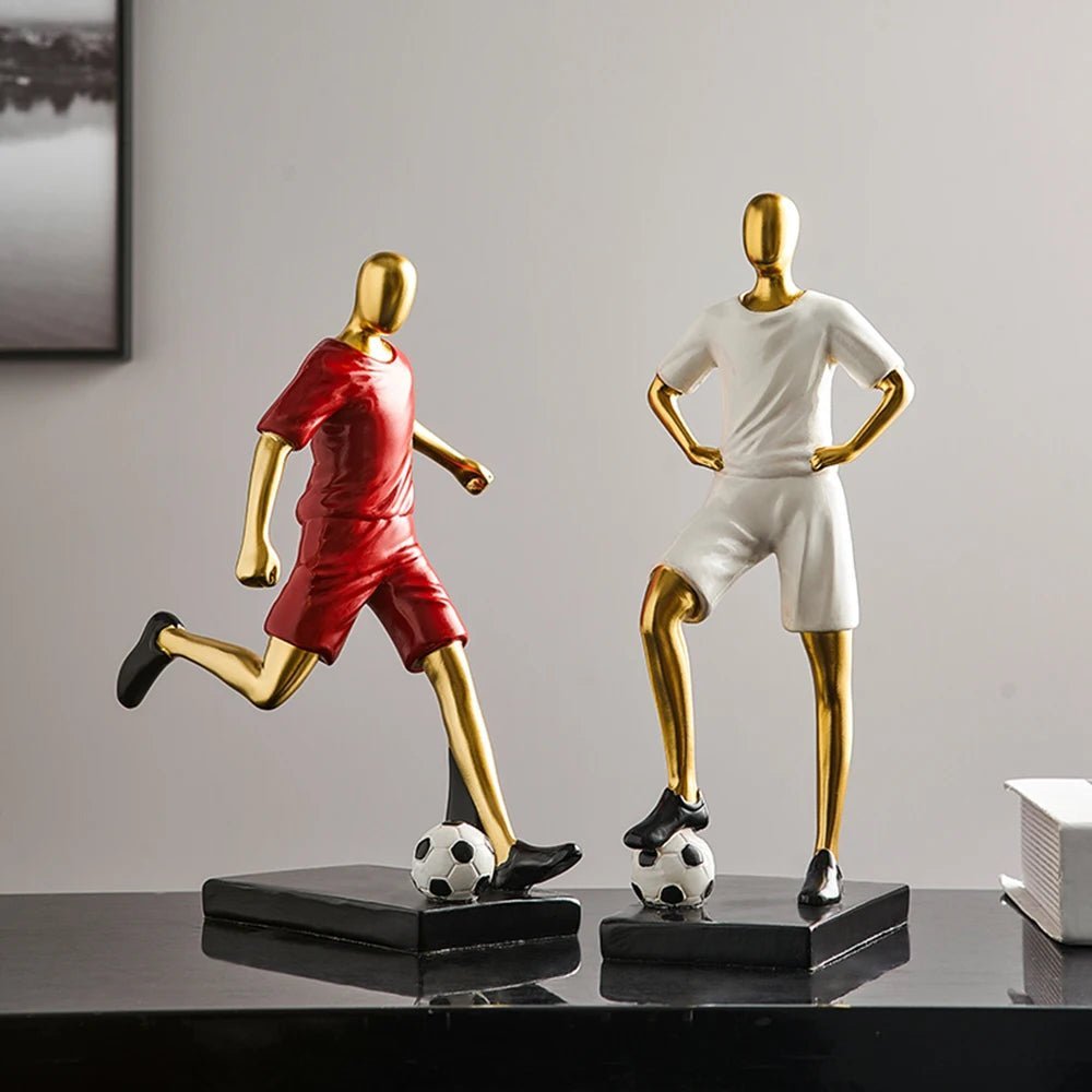 Dynamic Footballer Abstract Sculpture