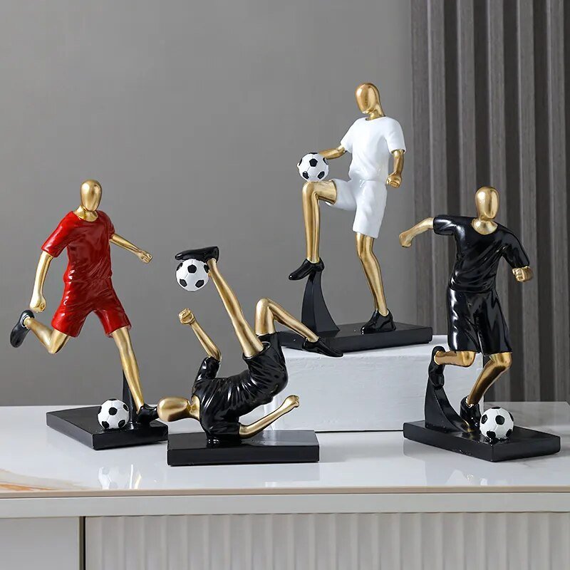 Dynamic Footballer Abstract Sculpture