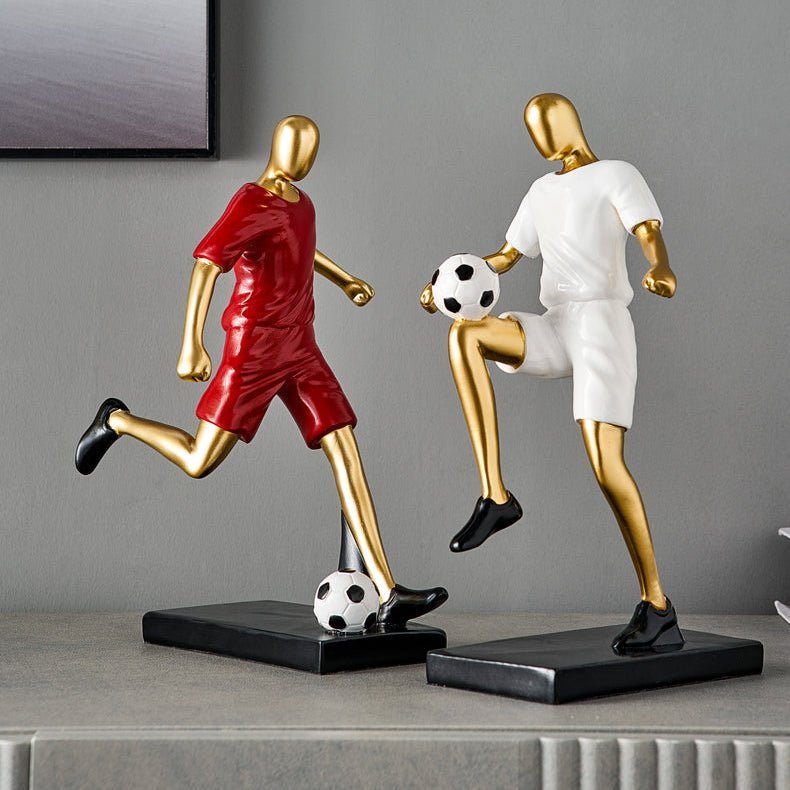 Dynamic Footballer Abstract Sculpture