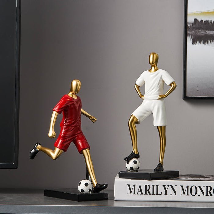 Dynamic Footballer Abstract Sculpture
