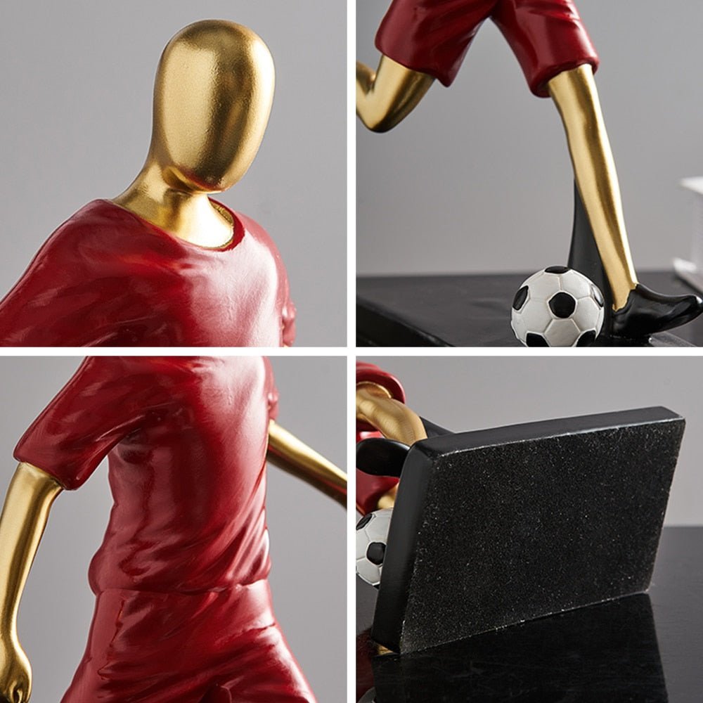 Dynamic Footballer Abstract Sculpture