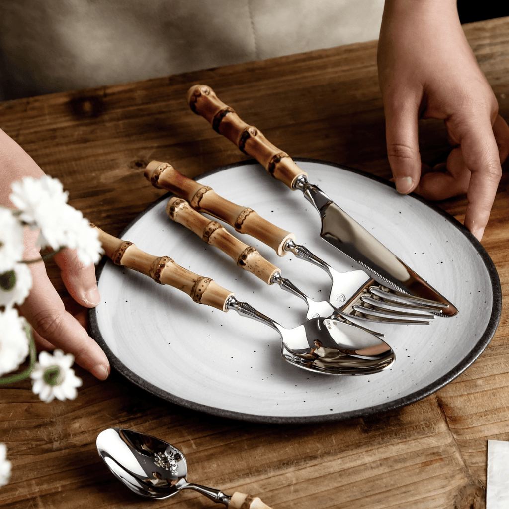 Mila’s Cutlery Set | Stainless Steel and Natural Bamboo Handles