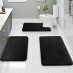 Velvet & Memory Foam Bathroom 3-Pieces Set