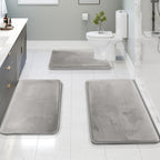 Velvet & Memory Foam Bathroom 3-Pieces Set