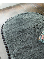 Non-Slip and Cozy Decorative Pompom Oval Rug