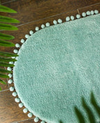 Non-Slip and Cozy Decorative Pompom Oval Rug